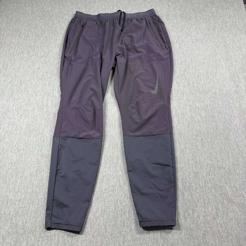 Nike Swift Running Pants Mens L Purple Dri-Fit Athletic Track Flex 928583-081